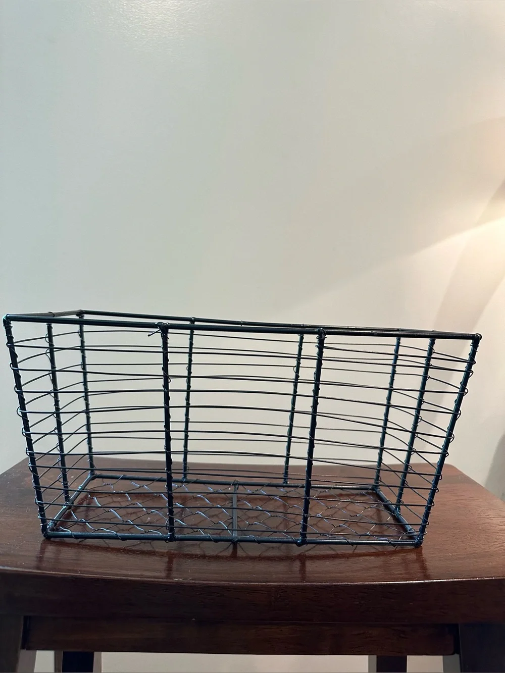 Vintage • wire • rectangular basket • black wire